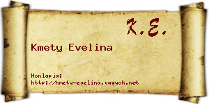 Kmety Evelina névjegykártya